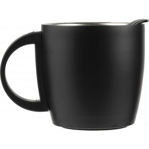 Stainless steel, double walled travel mug Rania, black (Mugs)