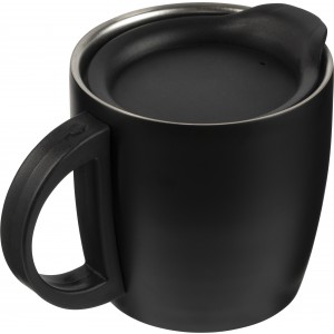 Stainless steel, double walled travel mug Rania, black (Mugs)