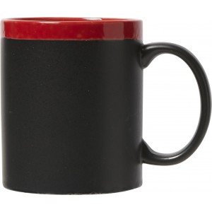 Stoneware mug with chalks, red (Mugs)