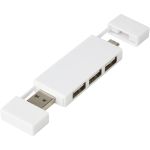 Mulan dual USB 2.0 hub, White, 9 x 2 cm (12425101)