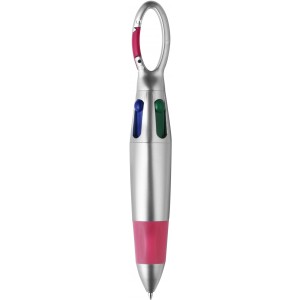 Hearn four colour ink ballpen, pink (Multi-colored, multi-functional pen)