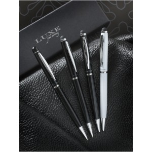 Stylus ballpoint pen, solid black (Multi-colored, multi-functional pen)