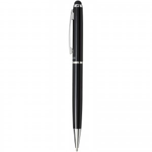 Stylus ballpoint pen, solid black (Multi-colored, multi-functional pen)