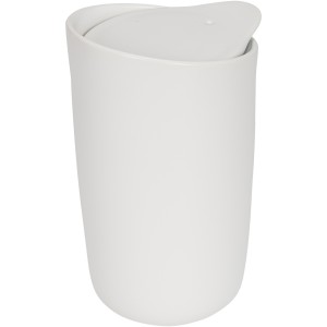 Mysa 410 ml double wall ceramic tumbler, White (Glasses)