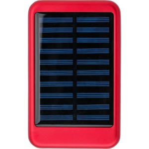 Aluminium solar power bank Tycho, red