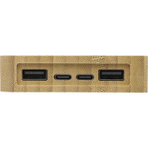 Bamboo solar power bank Elz, brown
