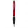Nash ballpoint pen with coloured barrel and black grip, Red, solid black