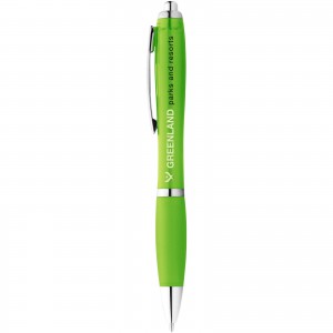 Nash ballpoint pen with coloured barrel and grip, Lime (Plastic pen)