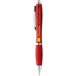 Nash ballpoint pen with coloured barrel and grip, Red (Plastic pen)