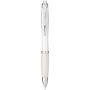Nash ballpoint pen with coloured barrel and grip, Transparent white
