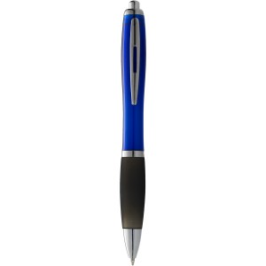 Nash ballpoint pen with coloured barrel and black grip, Blue, solid black