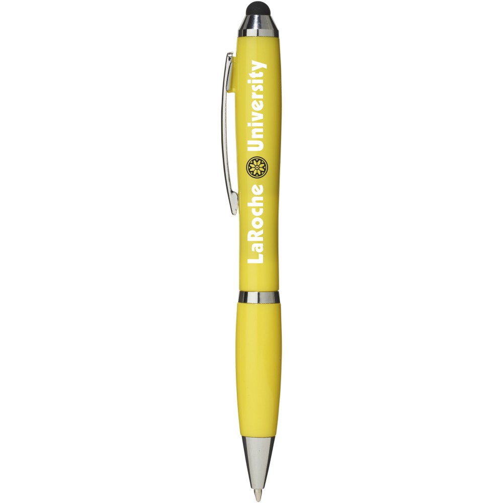 Printed Nash stylus ballpoint pen, Yellow (Plastic pen)