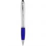Nash stylus ballpoint with coloured grip, Silver,Blue
