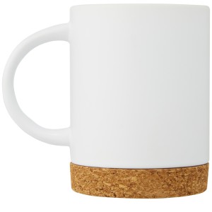 Neiva 425 ml ceramic mug with cork base, White (Mugs)