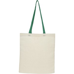 Nevada 100 g/m2 cotton foldable tote bag, Natural, Green (cotton bag)