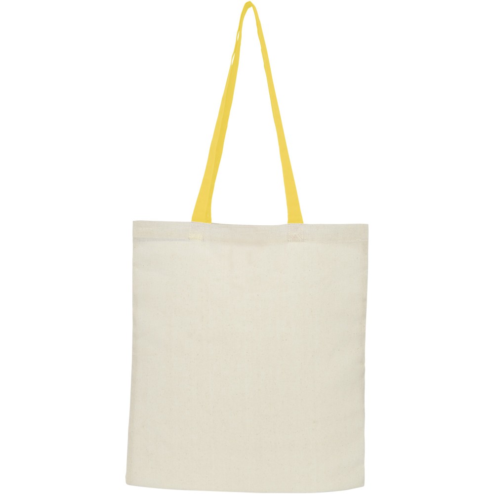Printed Nevada 100 g/m2 cotton foldable tote bag, Natural, Yellow ...