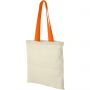 Nevada 100 g/m2 cotton tote bag with coloured handles, Natur