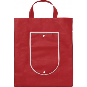 Nonwoven (80 g/m2) foldable shopping bag Francesca, red (Shopping bags)