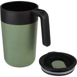 Nordia 400 ml double-wall recycled mug, Heather green (Mugs)