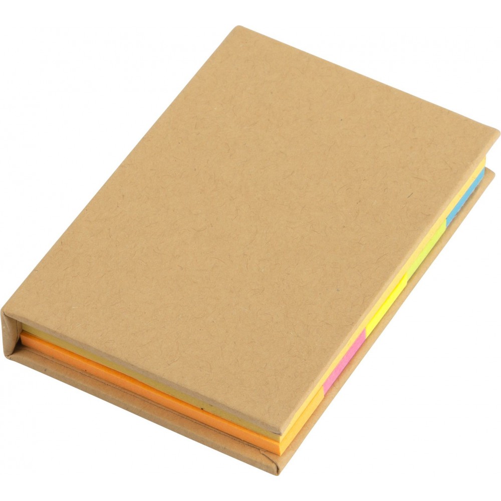 Printed Notebook with sticky notes, brown (Sticky notes)