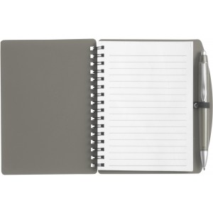 PP notebook with ballpen Kimora, grey (Notebooks)