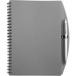 PP notebook with ballpen Solana, grey (Notebooks)