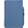 Wheat straw notebook with pen Massimo, blue