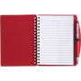 A6 Wire bound notebook and ballpen, red