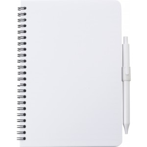 Antibacterial notebook with pen Mika, white (Notebooks)