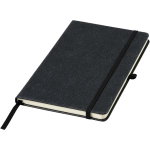 Atlana re-used leather A5 size notebook, solid black (Notebooks)