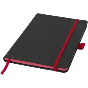 Colour-edge A5 hard cover notebook, solid black,Red (Notebooks)