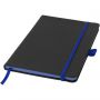 Colour-edge A5 hard cover notebook, solid black,Royal blue