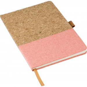 Cork and cotton notebook Trevor, aqua (Notebooks)
