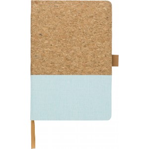 Cork and cotton notebook Trevor, aqua (Notebooks)