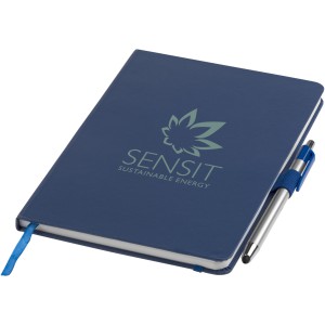 Crown A5 notebook with stylus ballpoint pen, Blue (Notebooks)