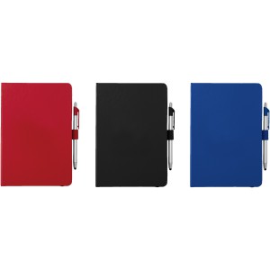 Crown A5 notebook with stylus ballpoint pen, Blue (Notebooks)