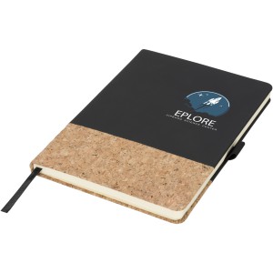 Evora A5 cork thermo PU notebook, solid black (Notebooks)