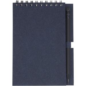Luciano Eco wire notebook with pencil - small, Dark blue (Notebooks)