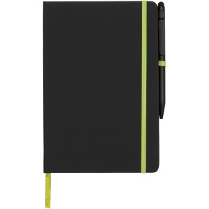 Noir Edge medium notebook, solid black,Lime (Notebooks)