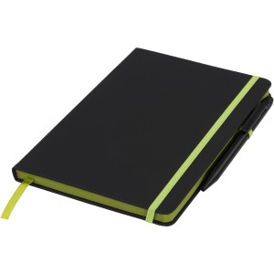 Noir Edge medium notebook, solid black,Lime (Notebooks)