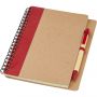 Priestly recycled notebook with pen, Natural,Red