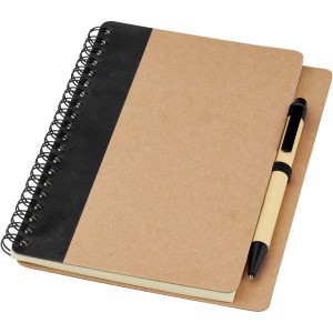 Priestly recycled notebook with pen, Natural, solid black (Notebooks)