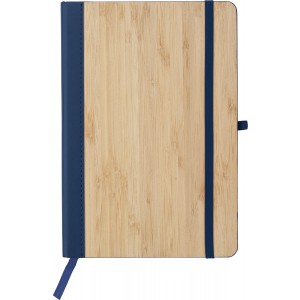 PU and bamboo notebook Dorita, blue (Notebooks)