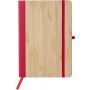 PU and bamboo notebook Dorita, red