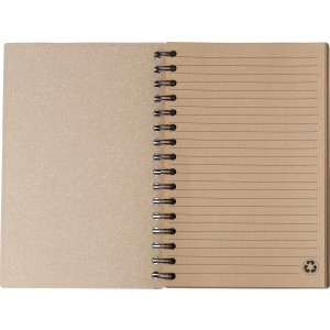 Recycled carton hardcover notebook Caleb, brown (Notebooks)