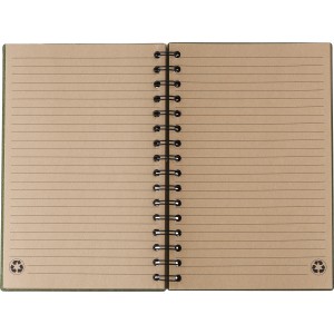 Recycled carton hardcover notebook Caleb, green (Notebooks)