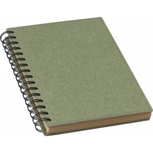 Recycled carton hardcover notebook Caleb, green (Notebooks)