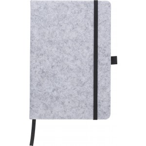 RPET felt notebook Harper, grey (Notebooks)