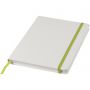 Spectrum A5 white notebook with coloured strap, White,Lime