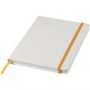 Spectrum A5 white notebook with coloured strap, White,Orange